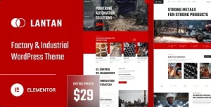 Lantan Factory Industrial WordPress Theme 1.0.3 GPL Theme