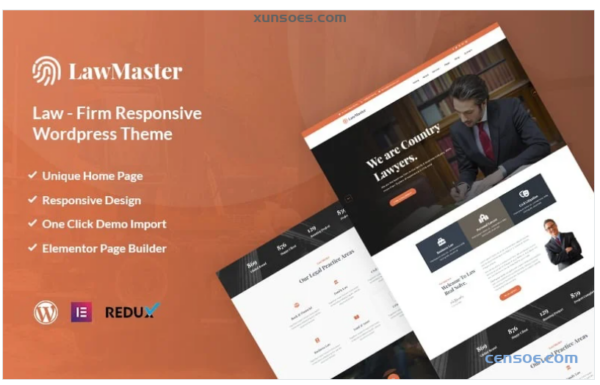 Lawmaster- Lawyer, Attorney and Law Office WordPress Theme 1.0.1 GPL Theme