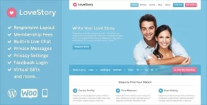 LoveStory Dating WordPress Theme 1.18 GPL Theme