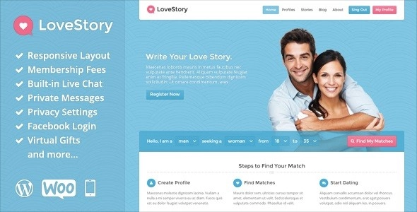 LoveStory Dating WordPress Theme 1.18 GPL Theme 1 LoveStory Dating WordPress Theme 1.18 GPL Theme