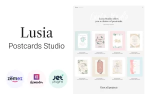 Lusia Card Design Website WordPress Theme 1.0.1 GPL Theme