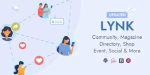 Lynk Social Networking, Community, Shop Vendor and Listing Direcotry WordPress Theme 3.8.0 GPL Theme