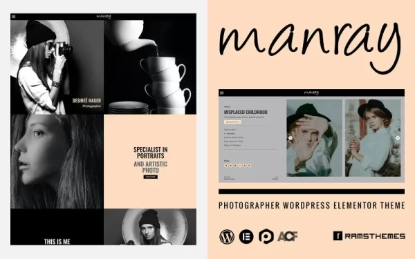 MANRAY Photographer WordPress Theme 1.0.1 GPL Theme