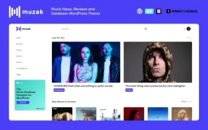 MUZAK Music News, Reviews, Blog and Database WordPress Theme 1.0.0 GPL Theme
