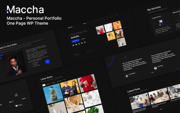 Maccha One Page Personal Portfolio WordPress Theme 1.0.0 GPL Theme