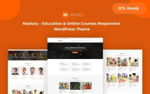 Mastary Online Courses, LMS Education Responsive WordPress Theme 1.0.0 GPL Theme