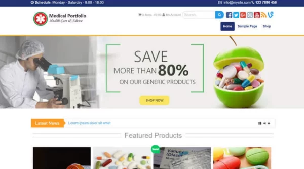 Medical Portfolio Pro WordPress theme provided by InsertCart 1.0 GPL Theme