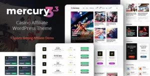 Mercury Affiliate WordPress Theme. Casino, Gambling Other Niches. Reviews News 3.9.10 GPL Theme
