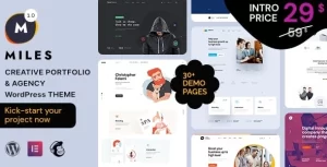 Miles Creative Portfolio Agency WordPress Theme 1.0.2 GPL Theme