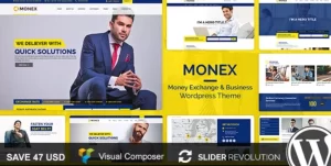 Monex Money Exchange Finance Business WordPress Theme 1.6 GPL Theme