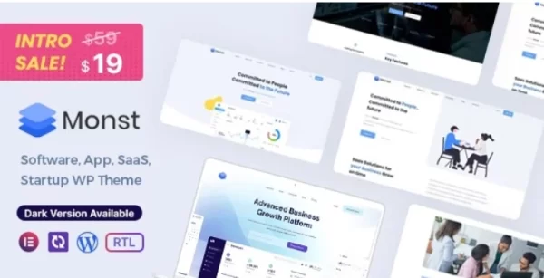 Monst Saas Startup WordPress Theme 1.0.1 GPL Theme