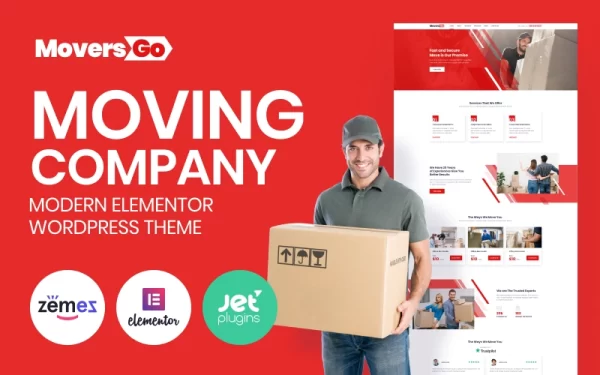 MoversGo Moving Company Modern WordPress Elementor Theme 1.0.1 GPL Theme