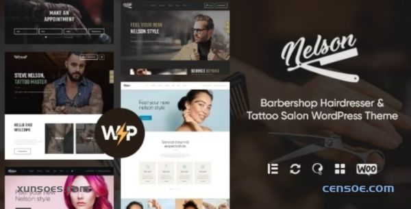 Nelson Barbershop Hairdresser, Tattoo Salon Theme 1.5.0 GPL Theme