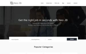NeoJB Modern Job Board WordPress Elementor Theme WordPress Theme 1.1.4 GPL Theme