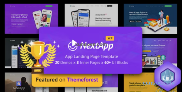 NextApp  – App Landing WordPress Theme 1.4.2 GPL Theme