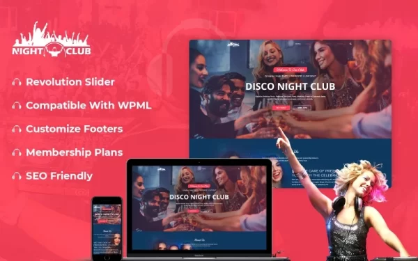 Night Club Party WordPress Theme 1.0.0 GPL Theme