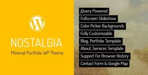Nostalgia Responsive Portfolio WordPress Theme 7.7 GPL Theme