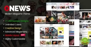 ONews Modern Newspaper Magazine Theme WordPress (Mobile Layout Ready) 1.1.3 GPL Theme