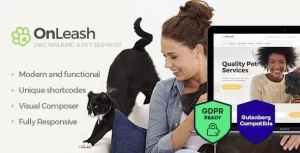 OnLeash | Dog Walking Pet Services Veterinary WordPress Theme 1.3 GPL Theme