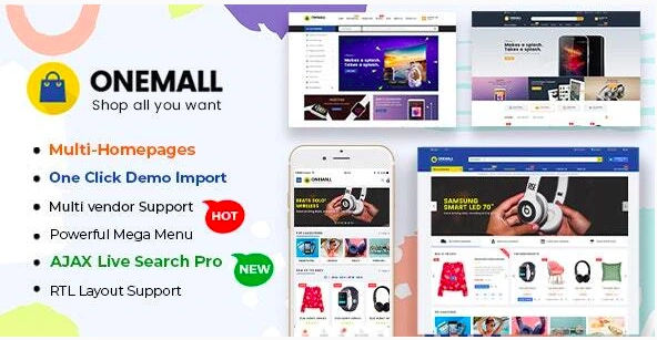 OneMall eCommerce MarketPlace WooCommerce WordPress Theme (Mobile Layouts Included) 1.9.1.2 GPL Theme