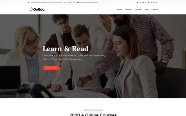 Onedu Education Courses LMS WordPress Theme 1.1.3 GPL Theme