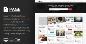 Page Masonry WordPress News / interesting links 3.8 GPL Theme
