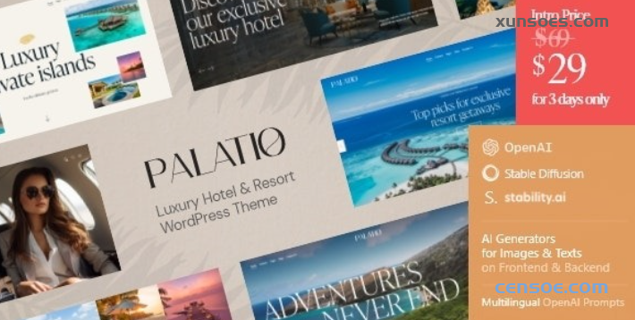 Palatio — Luxury Hotel Resort WordPress Theme 1.0.0 GPL Theme 1 Palatio — Luxury Hotel Resort WordPress Theme 1.0.0 GPL Theme