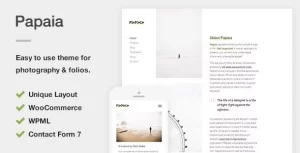 Papaia Photography Portfolio WordPress Theme 1.1.4 GPL Theme
