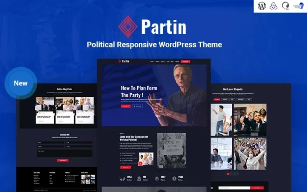 Partin Political Campaign and Party Responsive WordPress Theme 1.0.0 GPL Theme