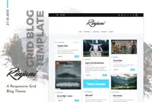 Personal Grid Blog WordPress Theme Rinjani 1.6 GPL Theme