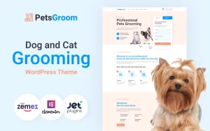 PetsGroom Dog Cat Grooming WordPress Theme 1.0.0 GPL Theme