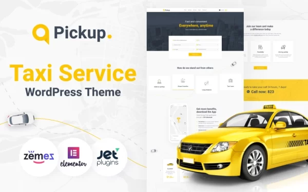 Pickup Fast And Reliable Taxi Service Website WordPress Theme 1.0.0 GPL Theme