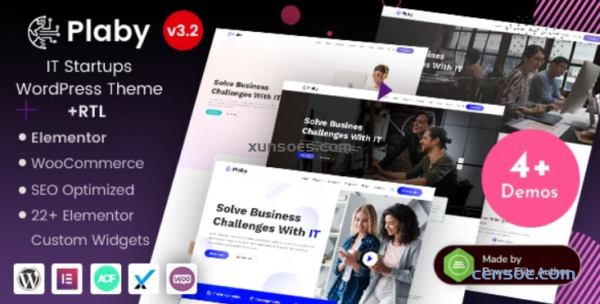 Plaby IT Startup Digital Services Agency Elementor WordPress Theme 2.3 GPL Theme