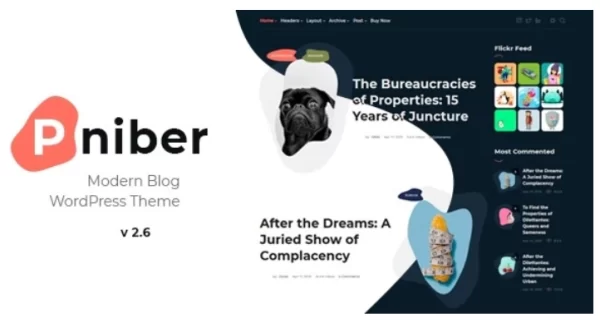 Pniber – Modern Blog WordPress Theme 2.6 GPL Theme