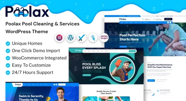 Poolax – Pool Cleaning Services WordPress Theme 1.0.0 GPL Theme