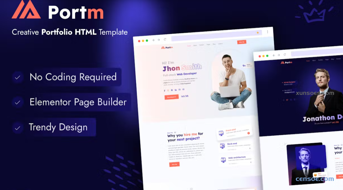 Portm Personal Portfolio WordPress Theme 1.1 GPL Theme 1 Portm Personal Portfolio WordPress Theme 1.1 GPL Theme