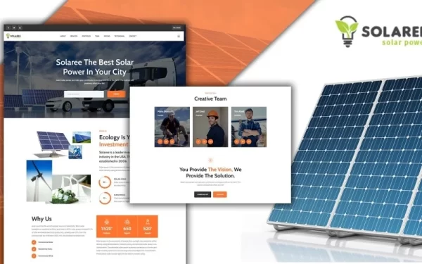 Powar-Solaree Wind Solar Energy Landing Page WordPress Theme 1.0.0 GPL Theme