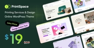 PrintSpace Printing Services Design Online WooCommerce WordPress theme 1.1.8 GPL Theme