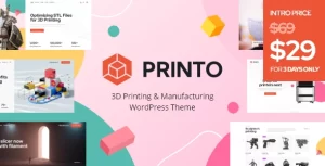 Printo 3D Printing Manufacturing WordPress Theme 1.1.0 GPL Theme