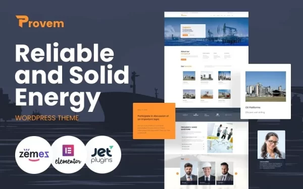 Provem Reliable And Solid Energy WordPress Theme 1.0.1 GPL Theme