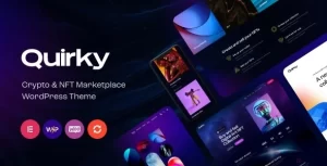 Quirky NFT, Token Blockchain WCFM Marketplace WordPress Theme 1.10 GPL Theme