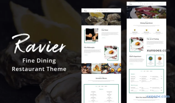 Ravier Elegant Restaurant WordPress Theme 1.2.7 GPL Theme