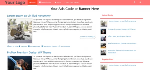ReFresh Pro WP Theme by insertcart 2.8 GPL Theme