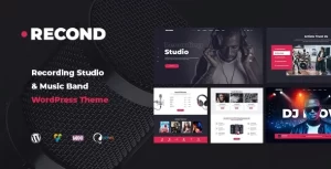 Recond Recording Studio Music Band WordPress Theme 1.1.7 GPL Theme