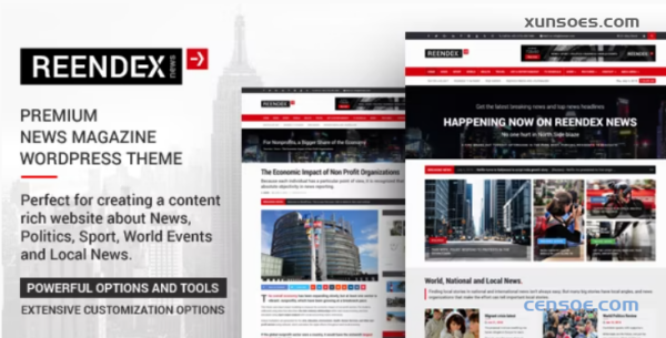Reendex Broadcast News Magazine WordPress Theme 1.0.5 GPL Theme