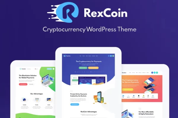 RexCoin Cryptocurrency Coin ICO WordPress 1.2.2 GPL Theme