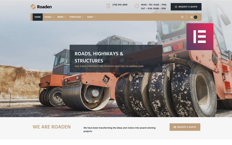Roaden Road Construction WordPress Elementor Theme WordPress Theme 1.1.1 GPL Theme 1 Roaden Road Construction WordPress Elementor Theme WordPress Theme 1.1.1 GPL Theme