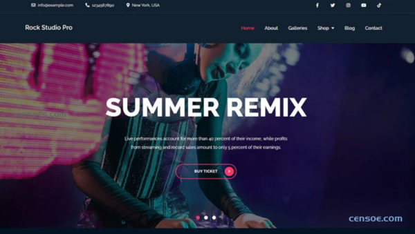 Rock Studio Pro – Unique and Modern Music WordPress Theme 1.4 GPL Theme