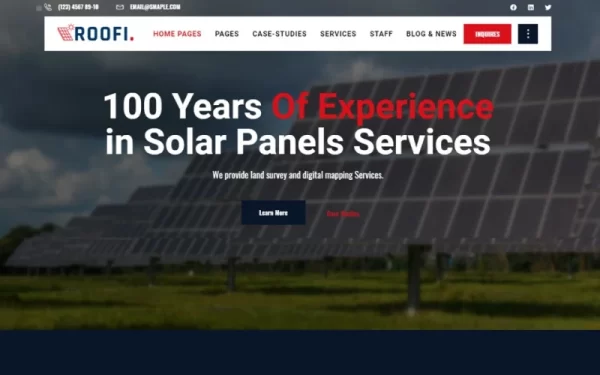 Roofi | Alternative Renewable Energy WordPress Theme 1.0.0 GPL Theme