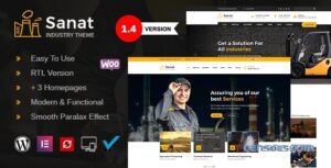 Sanat Factory Industry WordPress Theme 1.7.1 GPL Theme